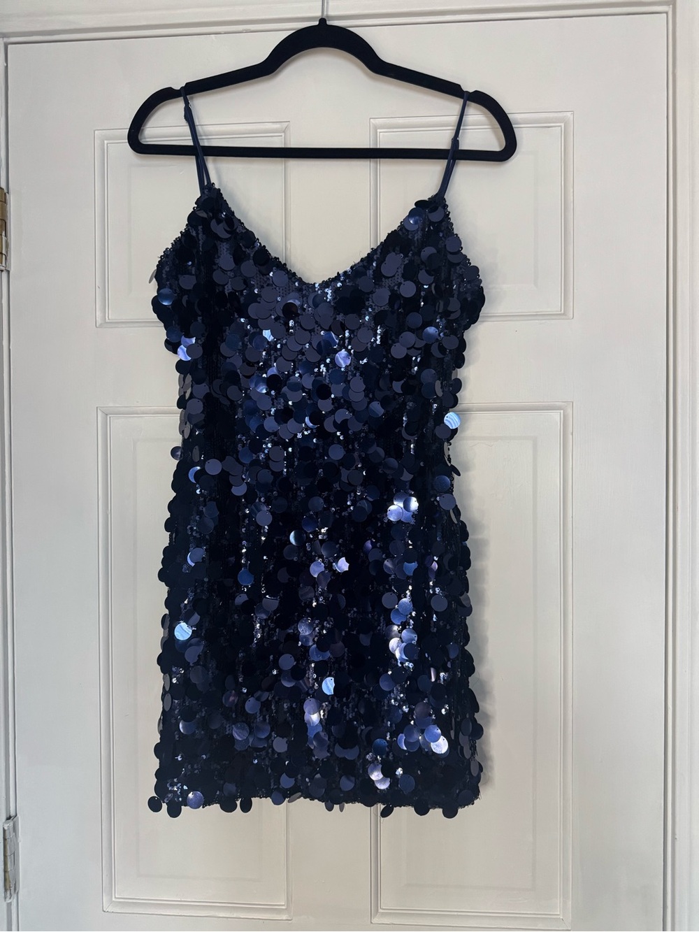 Meshki Navy Blue Sequin Mini Dress